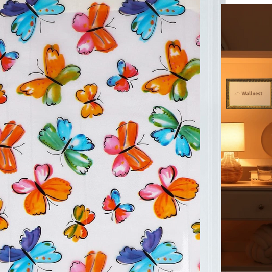 Wallnest Privacy Window Film Window Frosting Film Window Sticker New Pattern Frosted Vinyl Sheets for Front Door Bathroom Sidelight Small Windows Decorative Butterflies