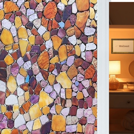 Wallnest Window Stickers for Privacy Glass Film Frosting Film Frosted Vinyl Sheets for Non Adhesive for Privacy Office Meeting Room Bathroom Living Room 3D Stoon