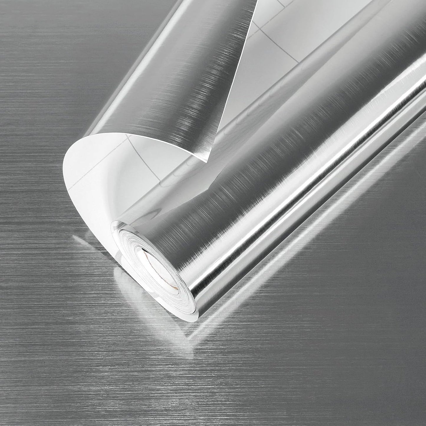 Wallnest Contact Paper Peel and Stick Countertop Contact Paper Waterproof Silver Metallic Wallpaper for Kitchen Backsplash Self Adhesive Wallpaper Dishwasher Fridge Appliances Cover