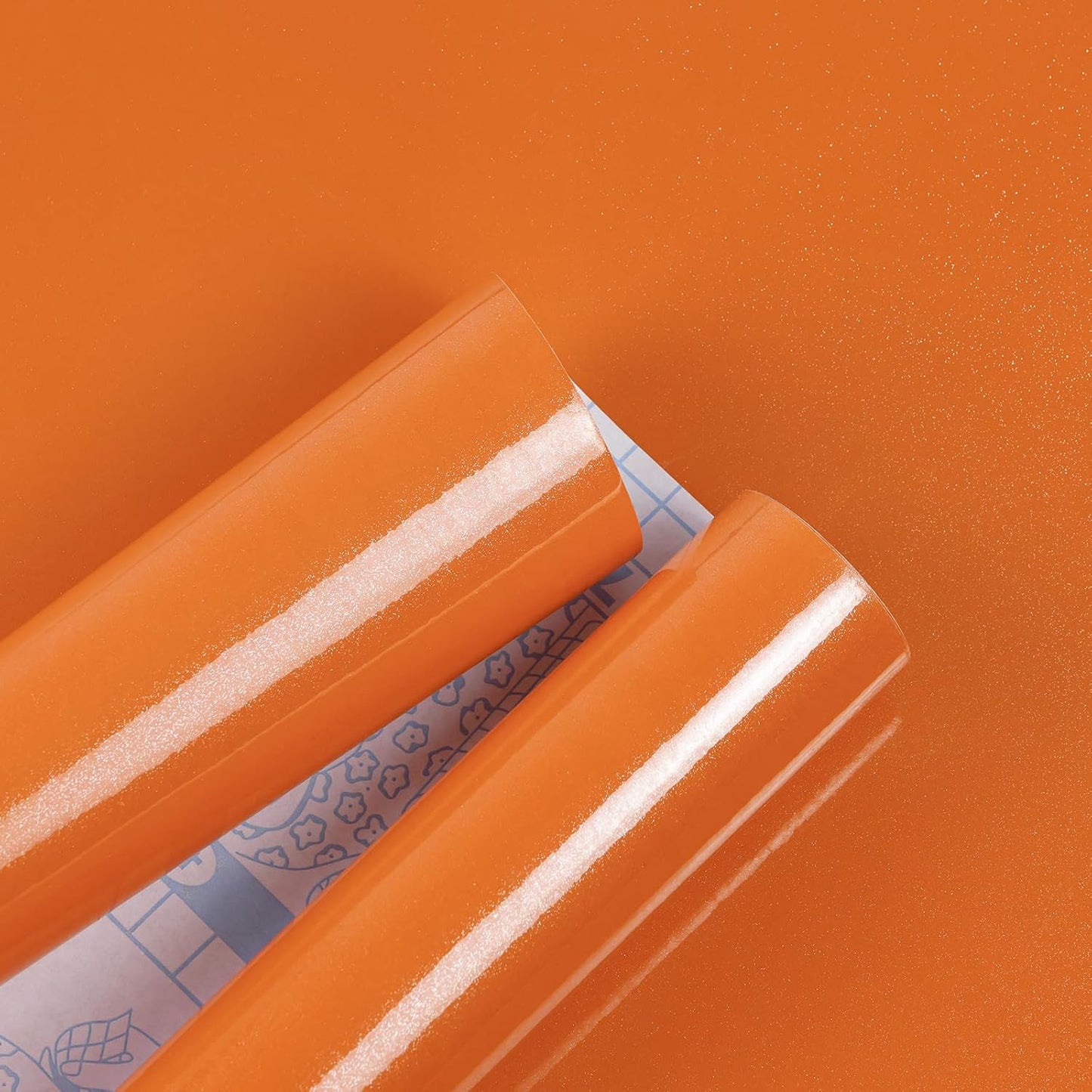 Wallnest Orange Glossy Vinyl Peel & Stick Self Adhesive Waterproof Sticker for Living Room, Bedroom Office, Almirah, Floor, Tabletop, Wall, Fridge,& Renovation