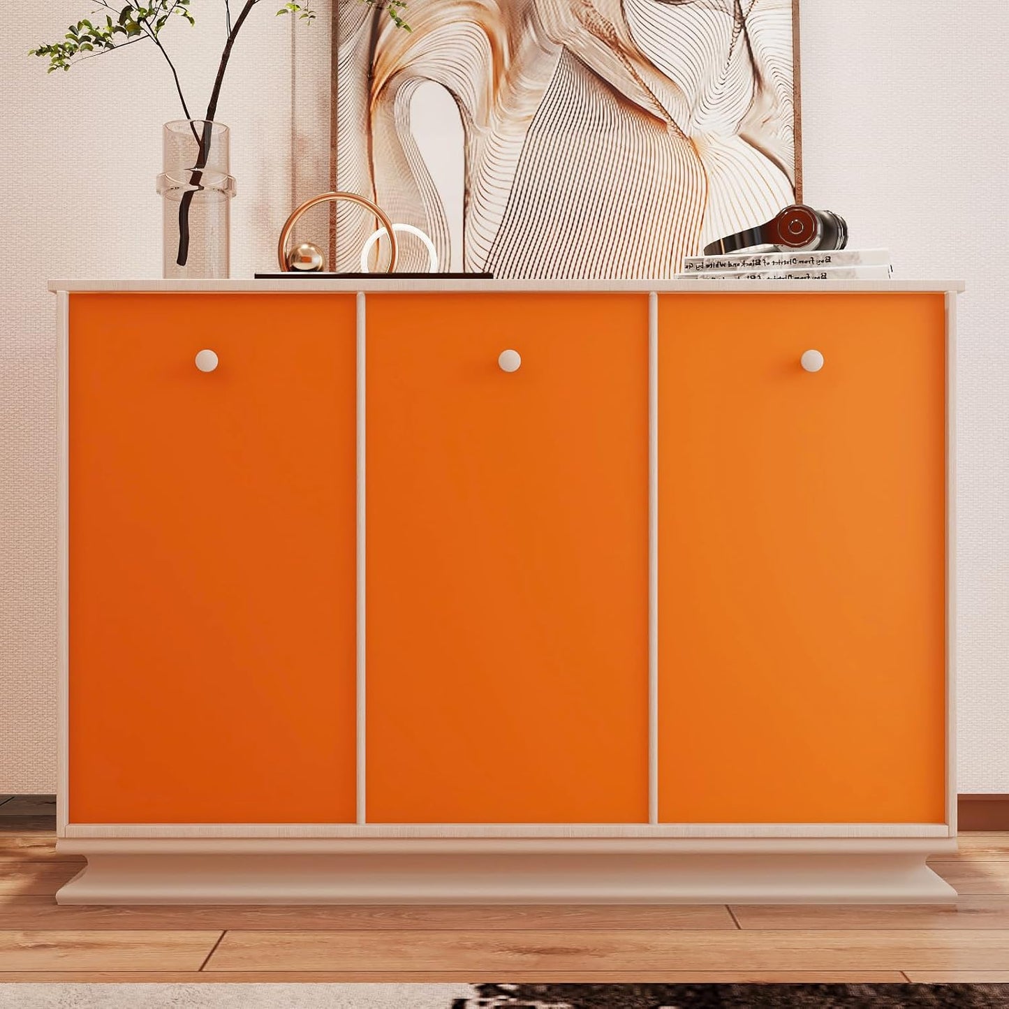 Wallnest Orange Matte Self Adhesive Vinyl Wallpaper, Peel and Stick Waterproof for Home Kitchen, Countertop, Cabinet, Furniture, Wardrobe and Desktop
