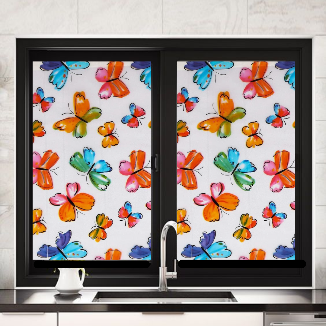 Wallnest Privacy Window Film Window Frosting Film Window Sticker New Pattern Frosted Vinyl Sheets for Front Door Bathroom Sidelight Small Windows Decorative Butterflies