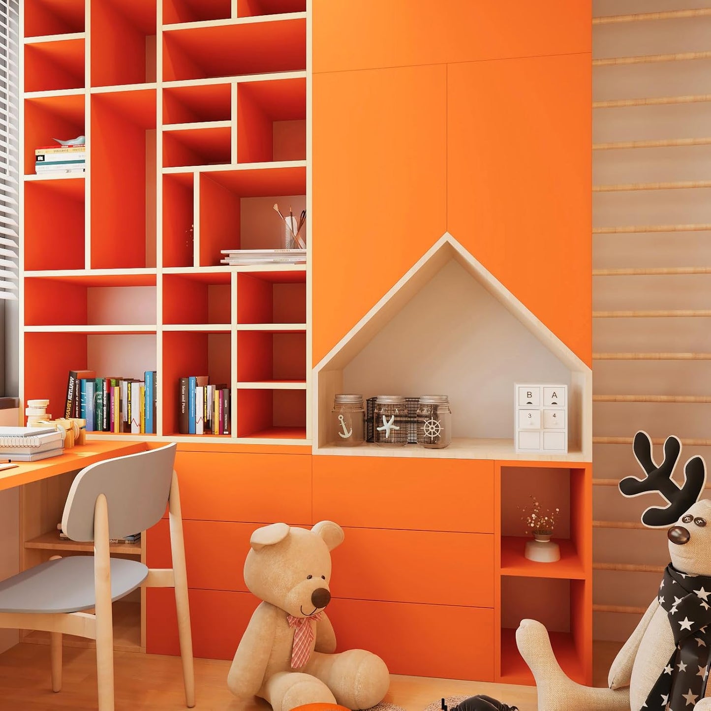 Wallnest Orange Matte Self Adhesive Vinyl Wallpaper, Peel and Stick Waterproof for Home Kitchen, Countertop, Cabinet, Furniture, Wardrobe and Desktop