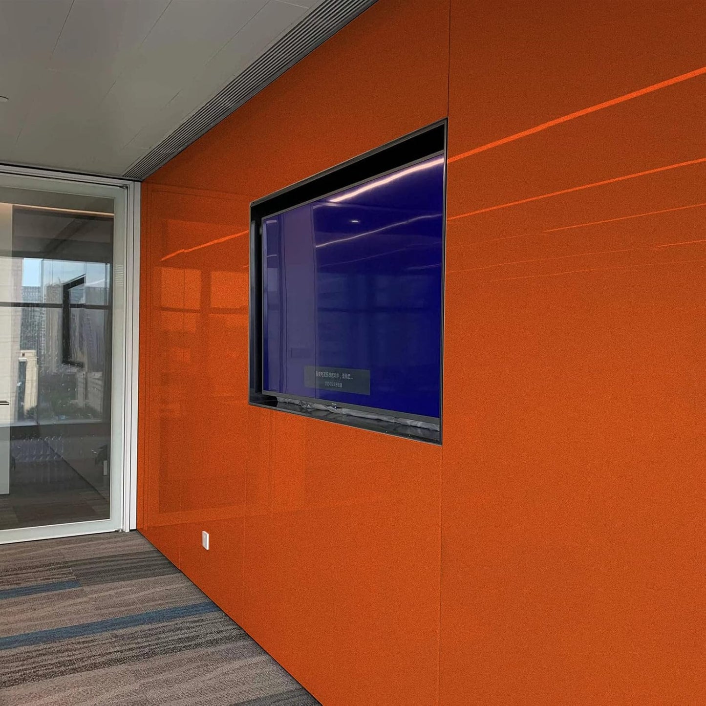 Wallnest Orange Glossy Vinyl Peel & Stick Self Adhesive Waterproof Sticker for Living Room, Bedroom Office, Almirah, Floor, Tabletop, Wall, Fridge,& Renovation