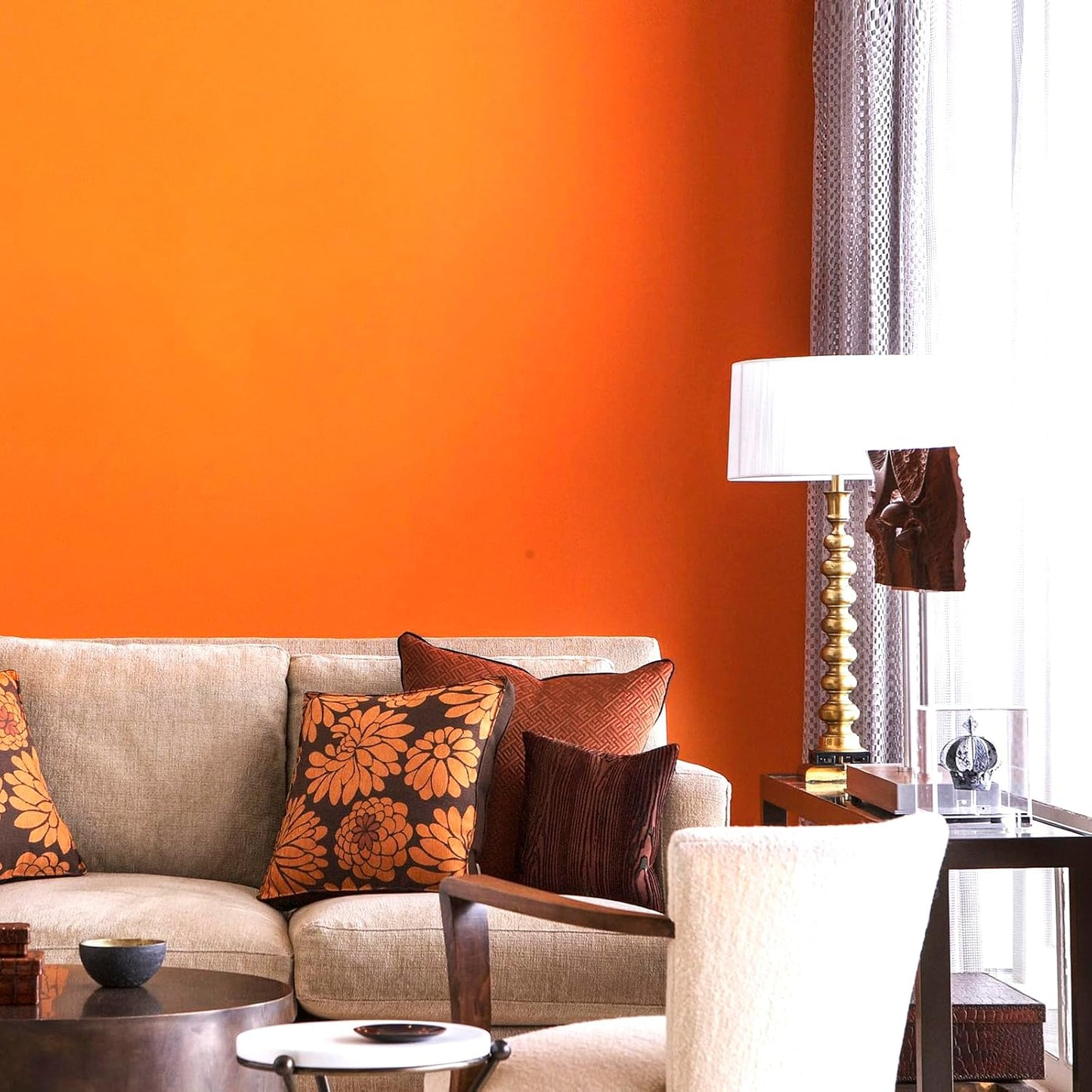 Wallnest Orange Matte Self Adhesive Vinyl Wallpaper, Peel and Stick Waterproof for Home Kitchen, Countertop, Cabinet, Furniture, Wardrobe and Desktop