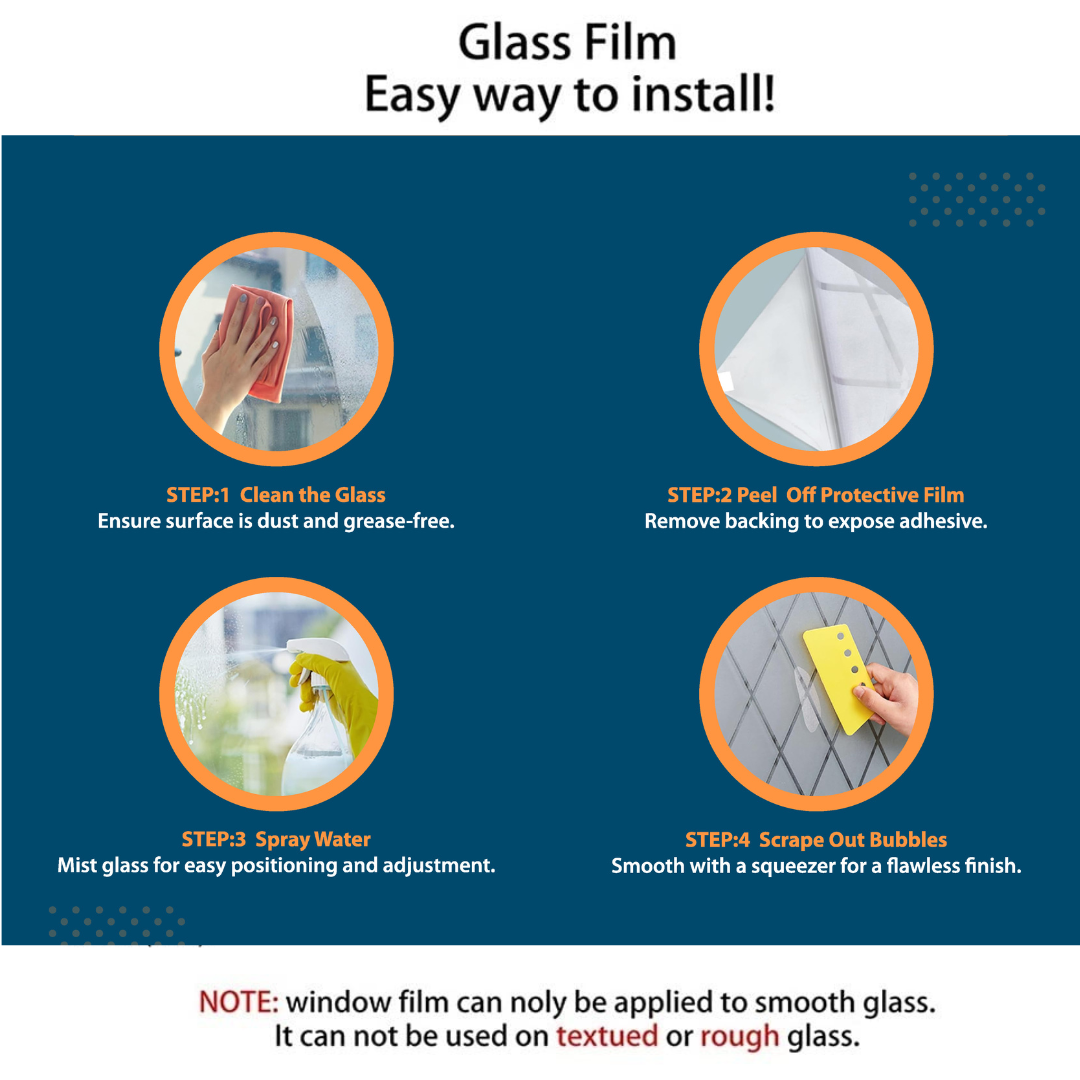 Wallnest Window Stickers for Privacy Glass Film Frosting Film Frosted Vinyl Sheets for Non Adhesive for Privacy Office Meeting Room Bathroom Living Room 3D Stoon