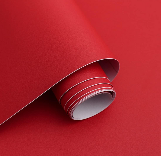 Wallnest Red Matte Vinyl Wallpaper Peel & Stick Self-Adhesive Removable Waterproof Wallpaper Peel and Stick Wallpaper for Cabinets and Countertops