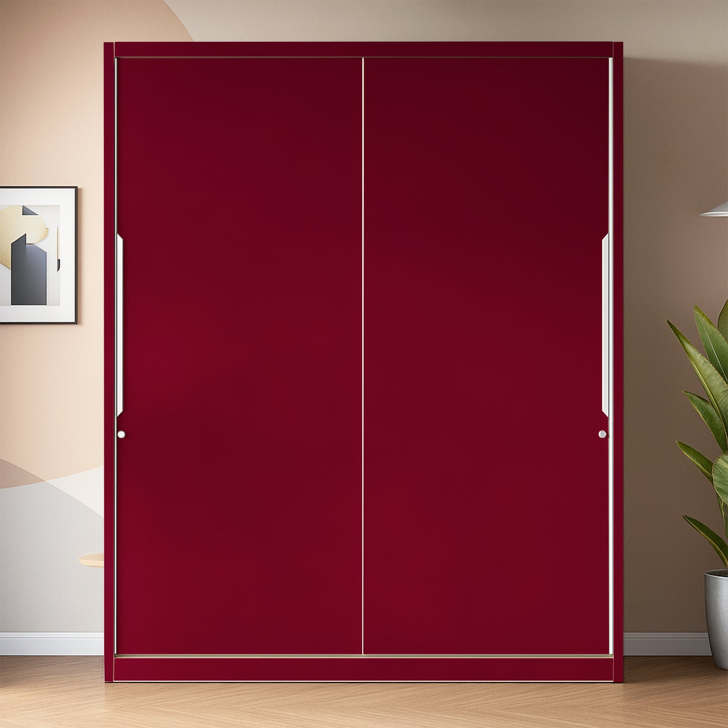 Wallnest Self Adheisve Wallpaper Maroon Glossy Vinyl Waterprof Decorative Wallpaper for Cabinet Kitchen Countertop Glossy Maroon Peel & Stick Vinyl