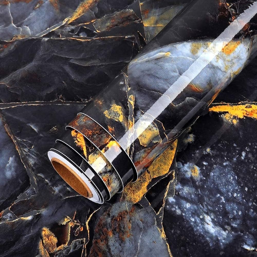 Wallnest Marble Wallpaper Peel and Stick Waterproof Wallpaper for Home Kitchen Countertop Cabinet Furniture Oil Proof Kitchen Stickers