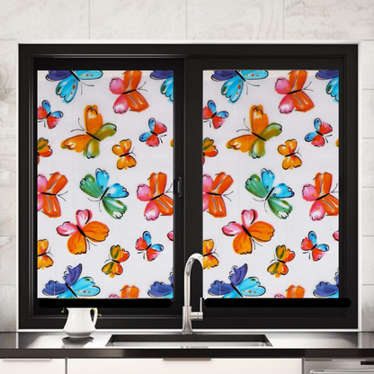Wallnest Privacy Window Film Window Frosting Film Window Sticker New Pattern Frosted Vinyl Sheets for Front Door Bathroom Sidelight Small Windows Decorative Butterflies