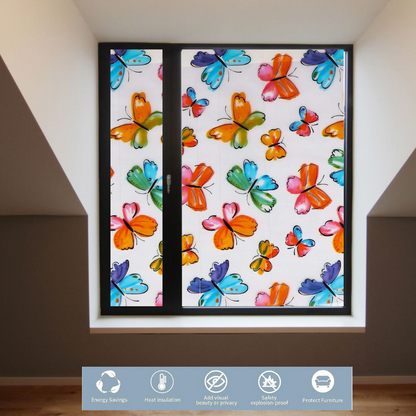 Wallnest Privacy Window Film Window Frosting Film Window Sticker New Pattern Frosted Vinyl Sheets for Front Door Bathroom Sidelight Small Windows Decorative Butterflies