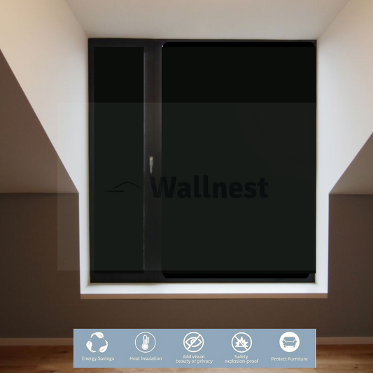 Wallnest One-Way Mirror Window Film, Privacy Blackout Tint, Heat Control, UV Protection, Reflective Glass Coating for Home Office Living Room