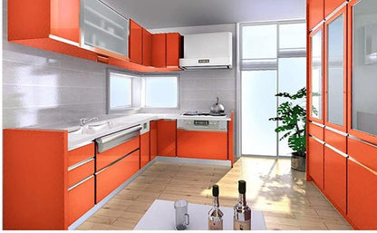Wallnest Orange Glossy Vinyl Peel & Stick Self Adhesive Waterproof Sticker for Living Room, Bedroom Office, Almirah, Floor, Tabletop, Wall, Fridge,& Renovation