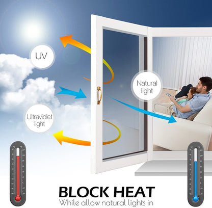 Wallnest Privacy Self-Adhesive Glass Vinyl Peel and Stick Window Film Daytime Privacy, Sun Blocking Heat Control Anti UV Reflective Film Window Tint