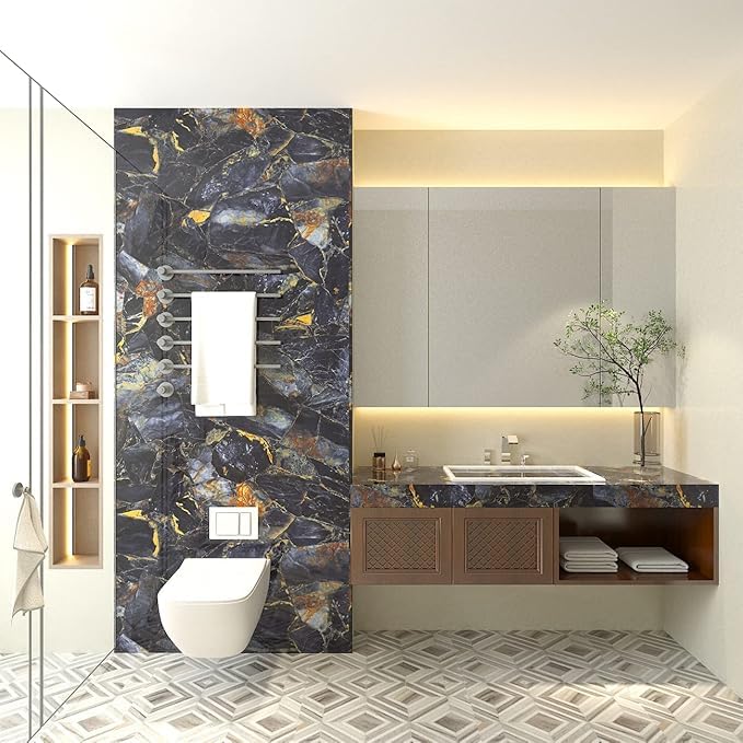 Wallnest Marble Wallpaper Peel and Stick Waterproof Wallpaper for Home Kitchen Countertop Cabinet Furniture Oil Proof Kitchen Stickers