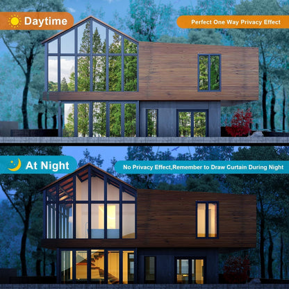 Wallnest One-Way Privacy Window Film, UV Blocking, Heat Control, Reflective Glass Tint for Home and Office Living Room Glass Vinyl Daytime Privacy, Sun Blocking Anti UV Reflective