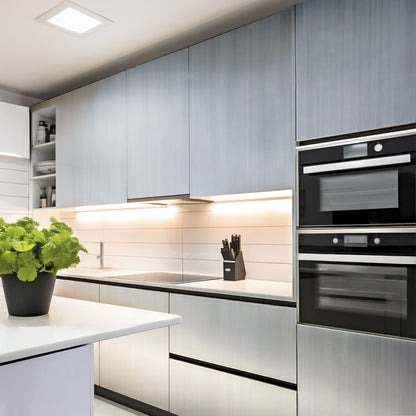 Wallnest Contact Paper Peel and Stick Countertop Contact Paper Waterproof Silver Metallic Wallpaper for Kitchen Backsplash Self Adhesive Wallpaper Dishwasher Fridge Appliances Cover