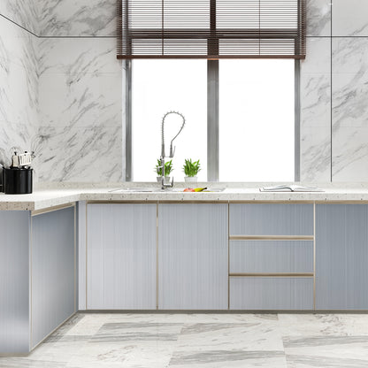 Wallnest Contact Paper Peel and Stick Countertop Contact Paper Waterproof Silver Metallic Wallpaper for Kitchen Backsplash Self Adhesive Wallpaper Dishwasher Fridge Appliances Cover
