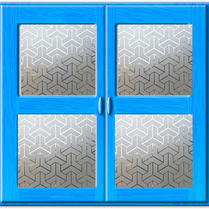 Wallnest Vinyl Frosted Privacy Glass Film for Window, Office, Door, Bathroom, Home - Self Adhesive Window Sticker New Pattern Wallpaper Sheet Frosted Arrow