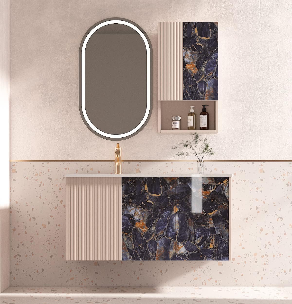 Wallnest Marble Wallpaper Peel and Stick Waterproof Wallpaper for Home Kitchen Countertop Cabinet Furniture Oil Proof Kitchen Stickers