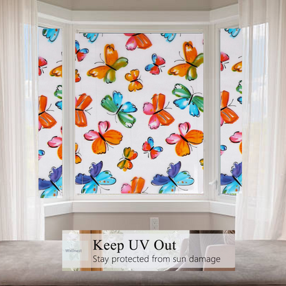 Wallnest Privacy Window Film Window Frosting Film Window Sticker New Pattern Frosted Vinyl Sheets for Front Door Bathroom Sidelight Small Windows Decorative Butterflies