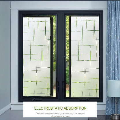 Wallnest aticCling Frosted Glass Window Film, Bathroom Window Clings Removable Sun Blocking Vinyl Window Stickers for Door Home Office, Non Adhesive Frosted Plus Mines Pattern