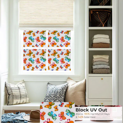 Wallnest Privacy Window Film Window Frosting Film Window Sticker New Pattern Frosted Vinyl Sheets for Front Door Bathroom Sidelight Small Windows Decorative Butterflies