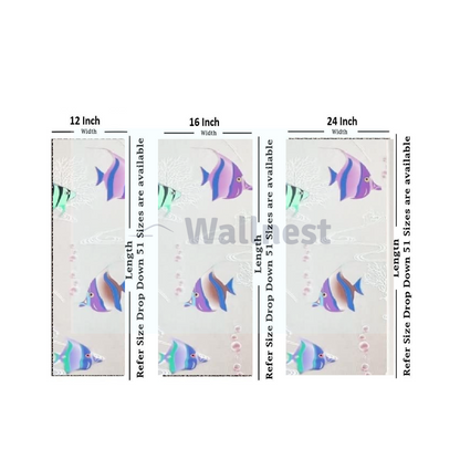 Wallnest 3D Tropical Fish Privacy Window Film, Self-Adhesive Decorative Glass Sticker, UV Protection, Reusable Frosted Glass Film Home Office Glass Stickers for Bathroom, Living Room