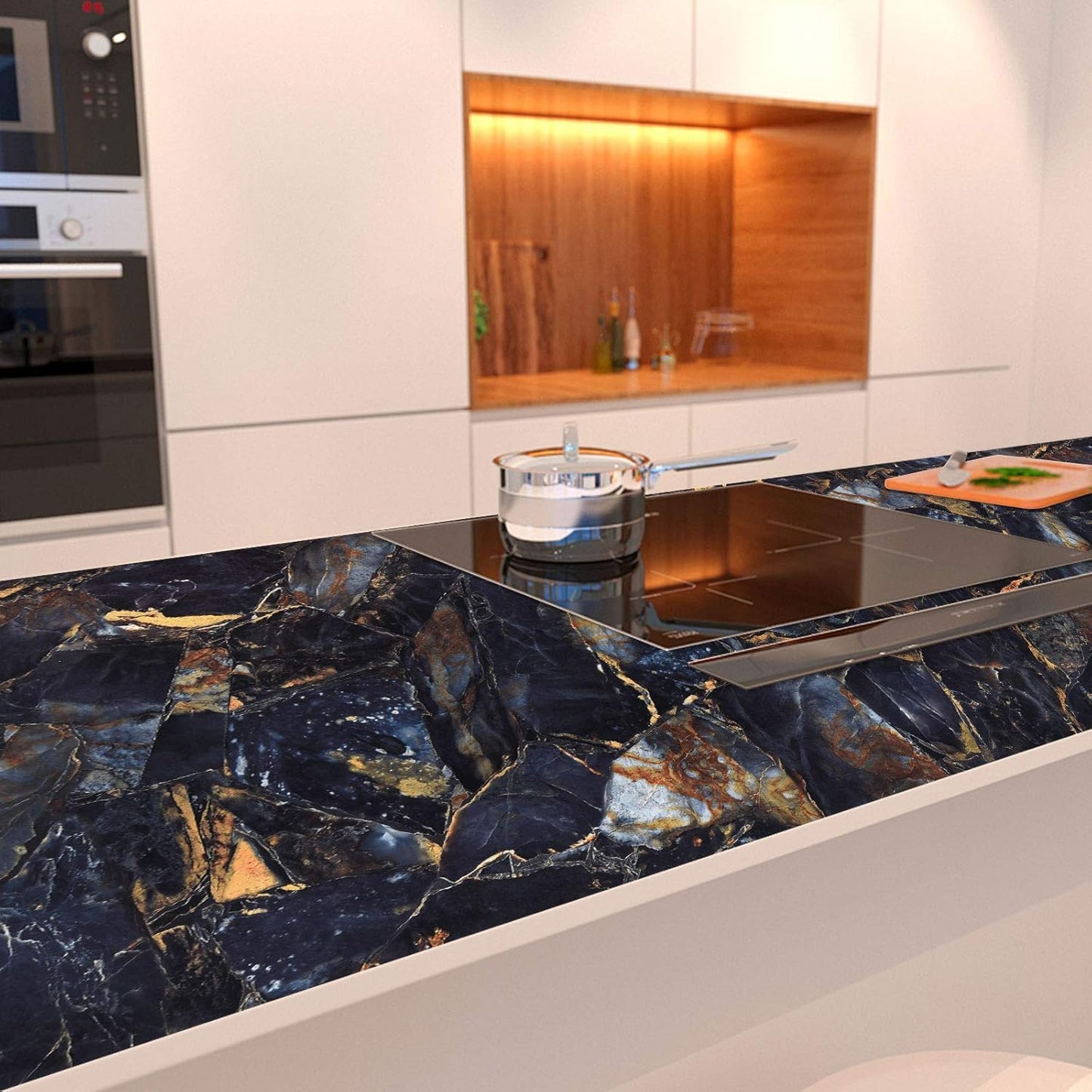 Wallnest Marble Wallpaper Peel and Stick Waterproof Wallpaper for Home Kitchen Countertop Cabinet Furniture Oil Proof Kitchen Stickers