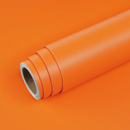 Wallnest Orange Matte Self Adhesive Vinyl Wallpaper, Peel and Stick Waterproof for Home Kitchen, Countertop, Cabinet, Furniture, Wardrobe and Desktop