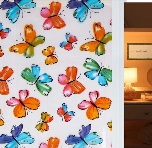 Wallnest Privacy Window Film Window Frosting Film Window Sticker New Pattern Frosted Vinyl Sheets for Front Door Bathroom Sidelight Small Windows Decorative Butterflies