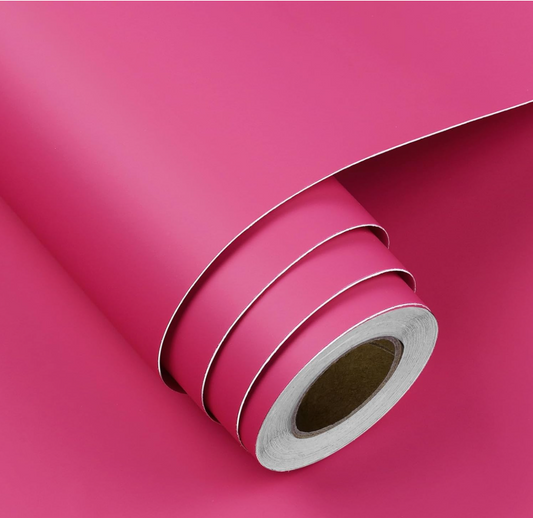 Wallnest Pink Matte Peel and Stick Wallpaper Self-Adhesive Removable Wallpaper for Wall Covering Cabinet Countertop Vinyl Wallpaper for Kitchen Cabinet Furniture Countertop Waterproof