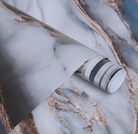 Wallnest Theme Teal Marble Contact Paper for Countertop Table Waterproof Removable Peel and Stick Vinyl Grossy Marble Granite Cabinets Drawer Bathroom Cupboard Liner