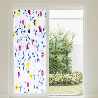 Wallnest Premium Privacy Window Film Vinyl Frosted Self Adhesive Glass Film Decorative Window Stickers for Home Office Bathroom Kitchen Living Room Spanish Floral Design